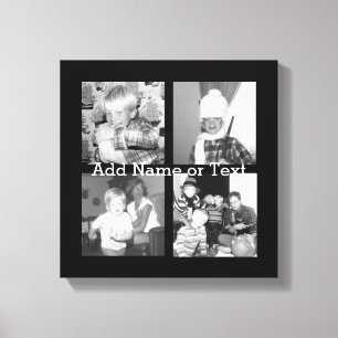 Creëer een Instagram Collage met 4 foto's - zwart Canvas Afdruk
