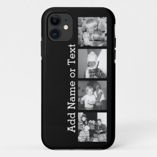 Creëer een Instagram Collage met 4 foto's - zwart iPhone 11 Hoesje