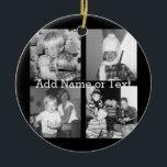 Creëer een Instagram Collage met 4 foto's - zwart Keramisch Ornament<br><div class="desc">Gebruik vier vierkante foto's om een uniek en persoonlijk cadeau te creëer. Of je kunt de hipster puppy houden en een trendy keepslag maken. Als u de afbeeldingen moet aanpassen,  klik op het aanpassingshulpmiddel om veranderingen aan te brengen.</div>