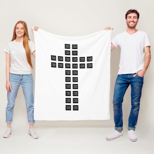 Creëer een kruispatroon met een Logo of Afbeelding Fleece Deken (In situ)