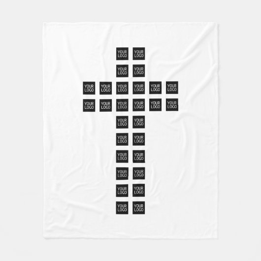 Creëer een kruispatroon met een Logo of Afbeelding Fleece Deken (Voorkant)