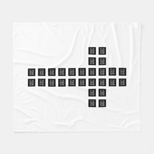 Creëer een kruispatroon met een Logo of Afbeelding Fleece Deken (Voorkant (Horizontaal))