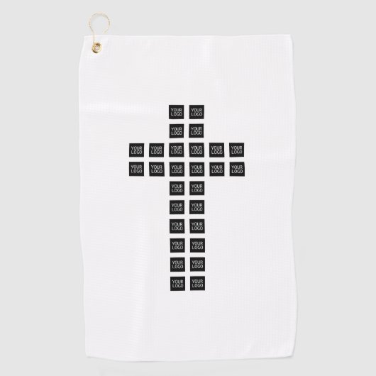 Creëer een kruispatroon met een Logo of Afbeelding Golfhanddoek (Voorkant)