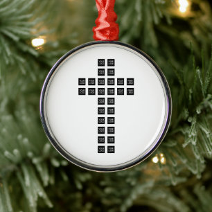 Creëer een kruispatroon met een Logo of Afbeelding Metalen Ornament