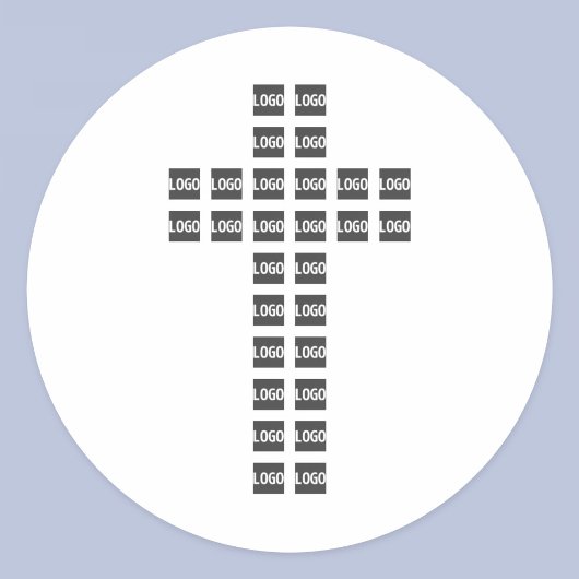 Creëer een kruispatroon met een Logo of Afbeelding Ronde Sticker