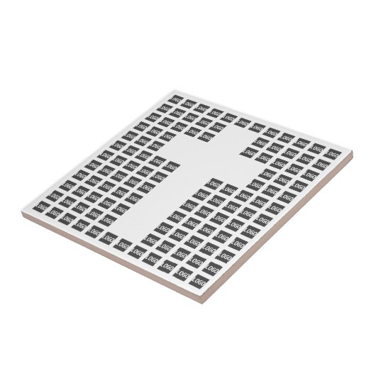 Creëer een kruispatroon met een Logo of Afbeelding Tegeltje (Zijkant)