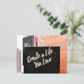 Creëer een leven dat je lief is briefkaart (Staand voorkant)