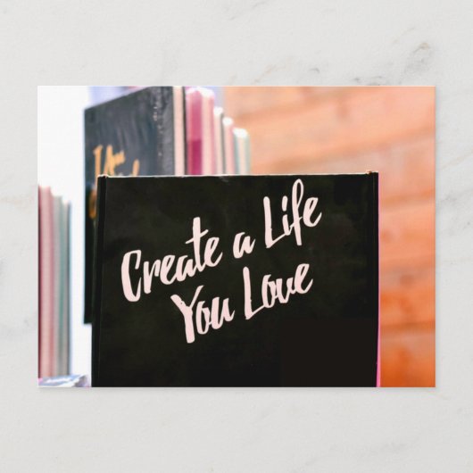 Creëer een leven dat je lief is briefkaart (Voorkant)