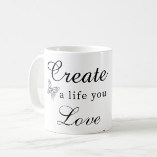 Creëer een leven dat je lief is Motivatiekaart Koffiemok