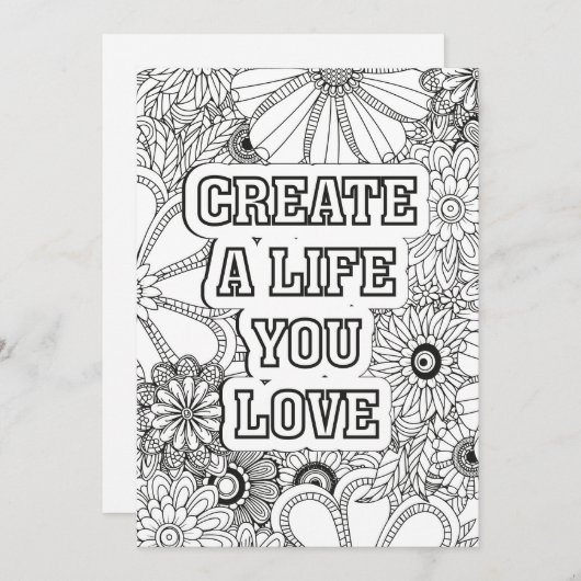 Creëer een leven waar je van houdt | Kleur je eige (Voorkant / Achterkant)