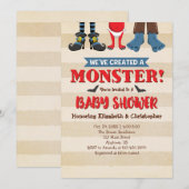Creëer een Monster Funny Baby shower uitnodiging (Voorkant / Achterkant)