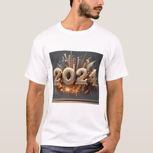 Creëer een New Year 2024 T-shirt houdt in overwegi (Voorkant)