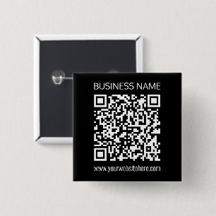 Creëer een QR-code direct met de URL van uw websit Vierkante Button 5,1 Cm