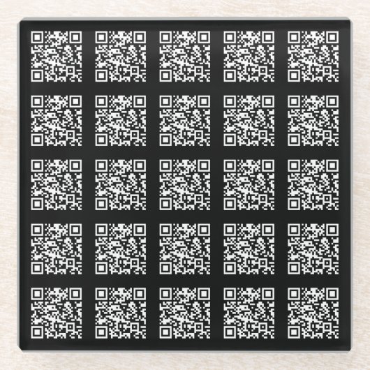 Creëer een QR-codepatroon met tegels | Bewerkbare Glazen Onderzetter (Voorkant)