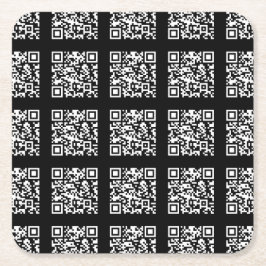 Creëer een QR-codepatroon met tegels | Bewerkbare  Kartonnen Onderzetters
