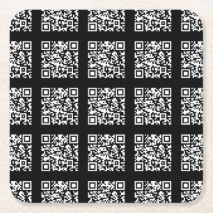 Creëer een QR-codepatroon met tegels   Bewerkbare  Kartonnen Onderzetters