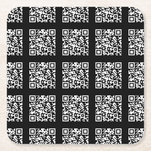 Creëer een QR-codepatroon met tegels | Bewerkbare Kartonnen Onderzetters (Voorkant)