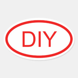 Creëer een Red Euro Style Oval Sticker