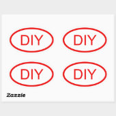 Creëer een Red Euro Style Oval Sticker (Vel)