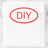 Creëer een Red Euro Style Oval Sticker (Tas)