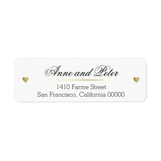 Creëer een romantische custom elegante bruiloft etiket (Voorkant)