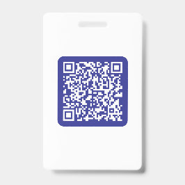 Creëer een scanbare QR-code | Bewerkbaar donkerbla Badge