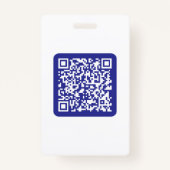 Creëer een scanbare QR-code | Bewerkbaar donkerbla Badge (Voorkant)