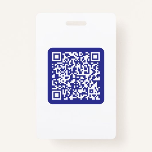 Creëer een scanbare QR-code | Bewerkbaar donkerbla Badge (Voorkant)