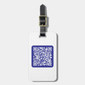 Creëer een scanbare QR-code | Bewerkbaar donkerbla Bagagelabel (Voorkant verticaal)