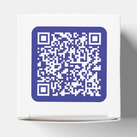 Creëer een scanbare QR-code | Bewerkbaar donkerbla Bedankdoosjes (Bovenkant)