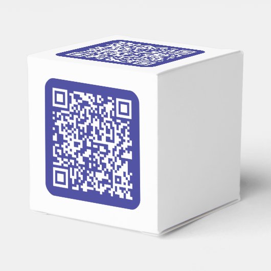 Creëer een scanbare QR-code | Bewerkbaar donkerbla Bedankdoosjes (Achterkant)
