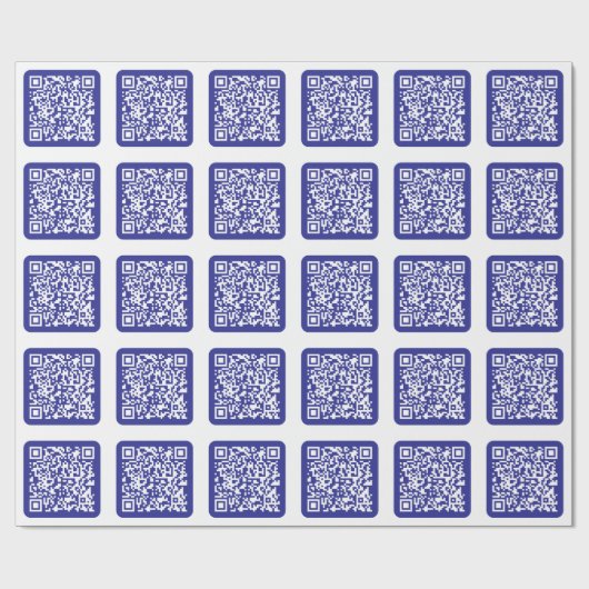 Creëer een scanbare QR-code | Bewerkbaar donkerbla Cadeaupapier (Vlak)