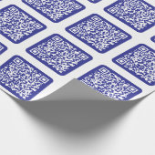 Creëer een scanbare QR-code | Bewerkbaar donkerbla Cadeaupapier (Hoek)