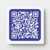 Creëer een scanbare QR-code | Bewerkbaar donkerbla Fotoplaat (Voorkant)