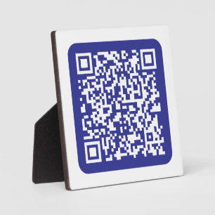 Creëer een scanbare QR-code Bewerkbaar donkerbla Fotoplaat