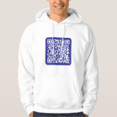 Creëer een scanbare QR-code | Bewerkbaar donkerbla Hoodie (Voorkant)