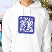 Creëer een scanbare QR-code | Bewerkbaar donkerbla Hoodie