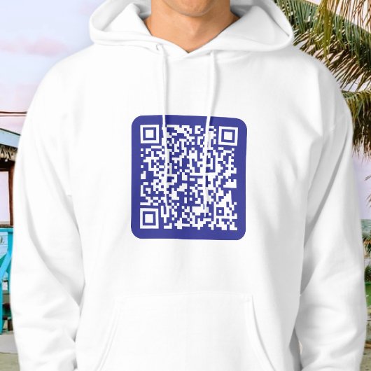 Creëer een scanbare QR-code | Bewerkbaar donkerbla Hoodie