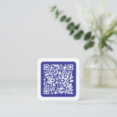 Creëer een scanbare QR-code | Bewerkbaar donkerbla Informatiekaartje (Staand voorkant)