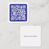Creëer een scanbare QR-code | Bewerkbaar donkerbla Informatiekaartje (Voorkant / Achterkant)
