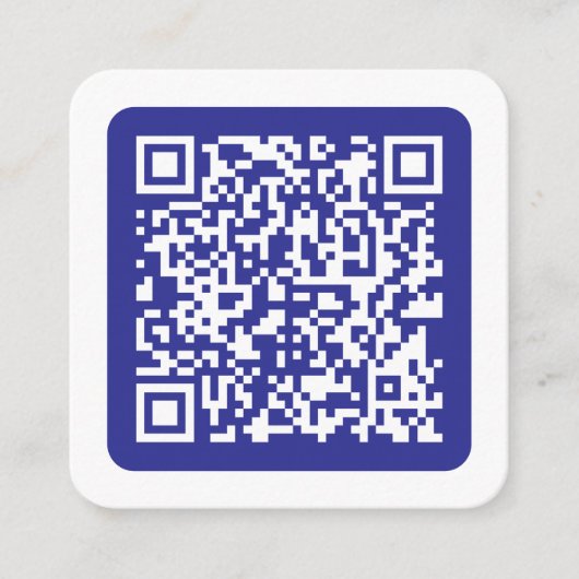 Creëer een scanbare QR-code | Bewerkbaar donkerbla Informatiekaartje (Voorkant)