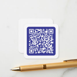 Creëer een scanbare QR-code | Bewerkbaar donkerbla Informatiekaartje