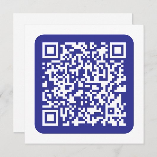 Creëer een scanbare QR-code | Bewerkbaar donkerbla Notitiekaartje (Voorkant / Achterkant)