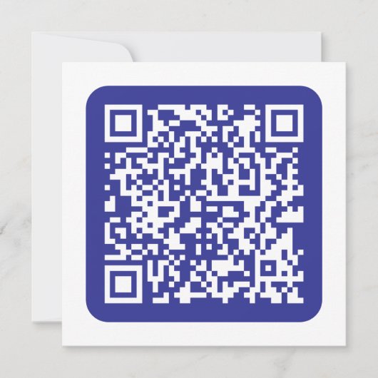 Creëer een scanbare QR-code | Bewerkbaar donkerbla Notitiekaartje (Voorkant)
