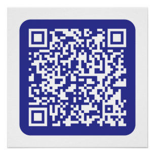 Creëer een scanbare QR-code   Bewerkbaar donkerbla Perfect Poster