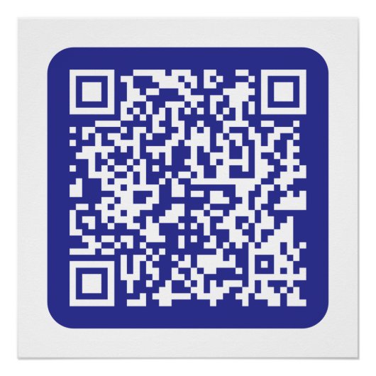 Creëer een scanbare QR-code | Bewerkbaar donkerbla Perfect Poster (Voorkant)