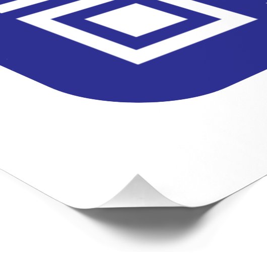 Creëer een scanbare QR-code | Bewerkbaar donkerbla Perfect Poster (Hoek)