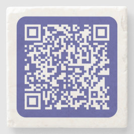 Creëer een scanbare QR-code | Bewerkbaar donkerbla Stenen Onderzetter