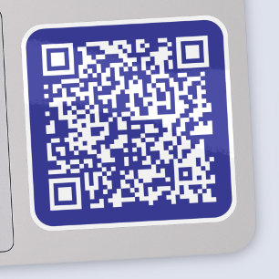 Creëer een scanbare QR-code   Bewerkbaar donkerbla Sticker