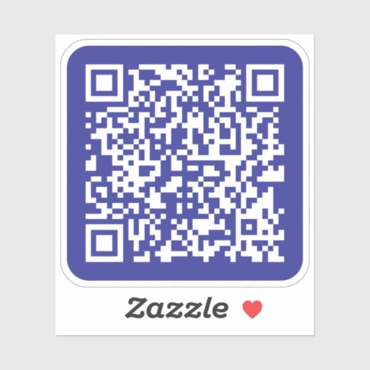 Creëer een scanbare QR-code | Bewerkbaar donkerbla Sticker (Vel)